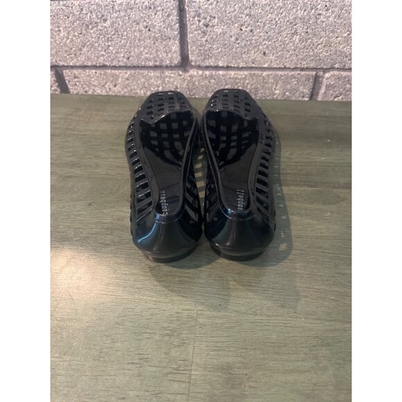 Jeffrey Campbell Womens SUNNIE Black Jelly Flats Woven Design Size 7 Square Toe - Picture 5 of 9